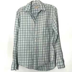 Faherty Light Blue Plaid Long‎ Sleeve Button Down Shirt - Small
